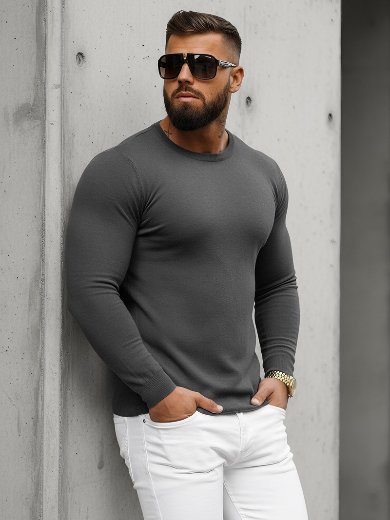 Muški Džemper Grafitni OZONEE NB/MMB602/3Z