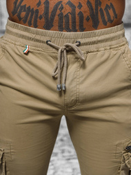Muške chino jogger hlače bež OZONEE NB/MP0201K