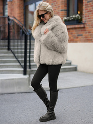 Ženska jakna sivo-bež OZONEE JS/61M8515/92