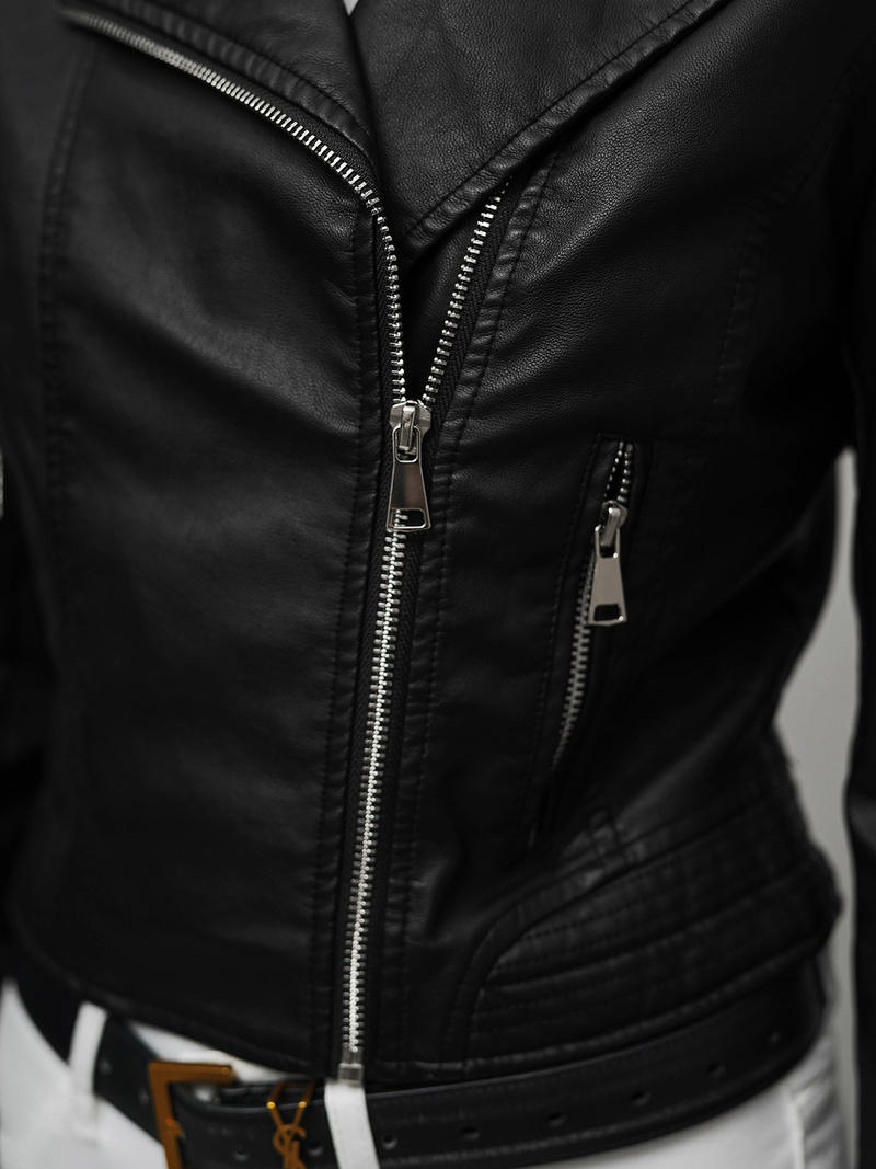 Ženska Kožna Jakna Crna OZONEE JS/11Z8028Z