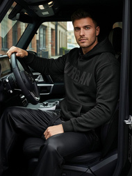 Muška dukserica s kapuljačom crna OZONEE JS/8B1990/3