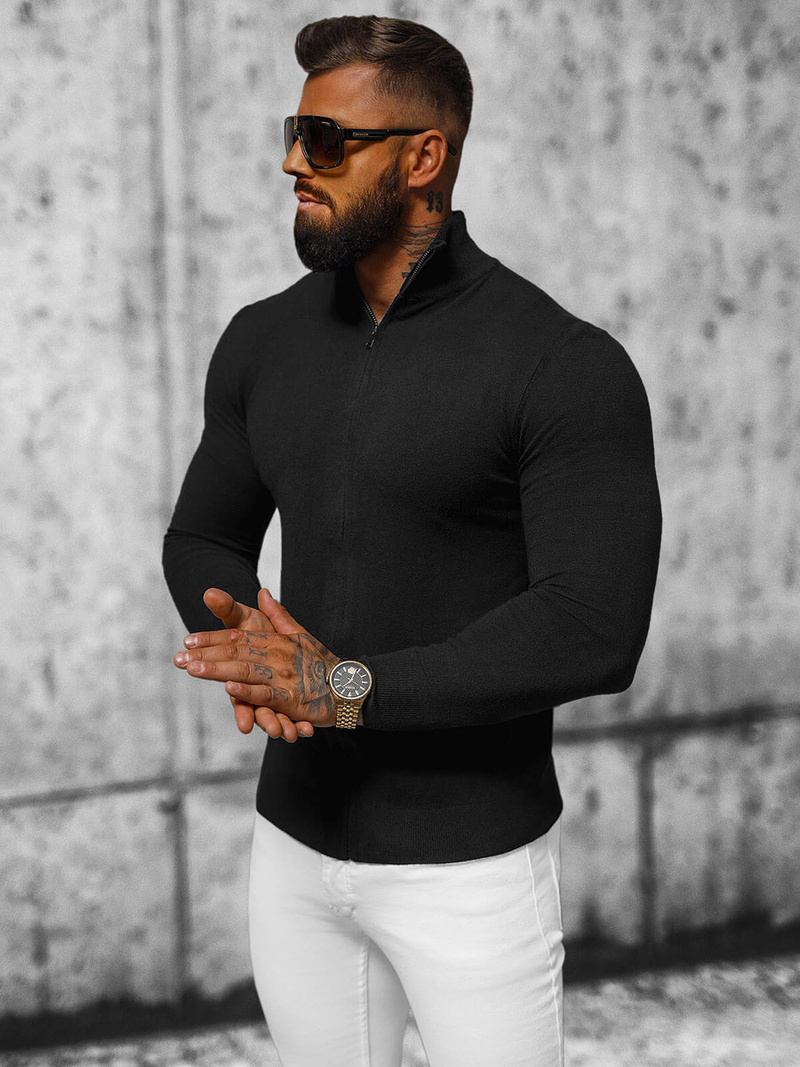 Muški Džemper Crni OZONEE NB/MM6004/4Z