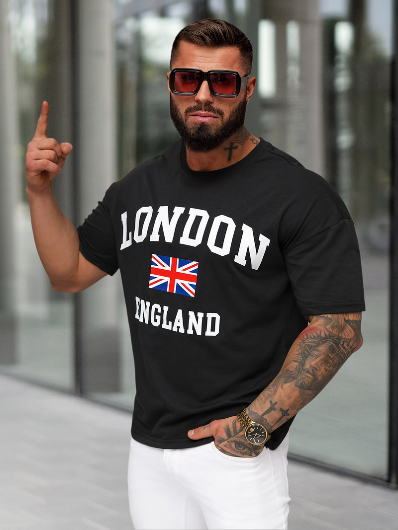 Muška Majica Crna OZONEE JS/8B1373/3