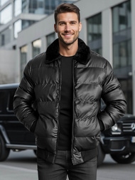 Muška kožna jakna crna OZONEE O/M795Z