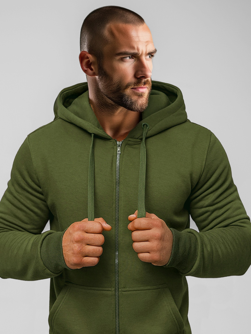 Muška dukserica s kapuljačom kaki OZONEE JS/2008