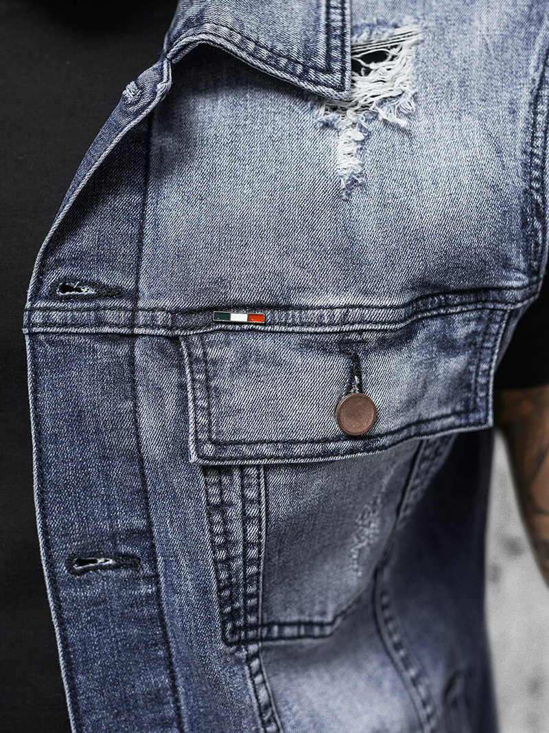 Muški traper prsluk plavi OZONEE NB/MJ539B