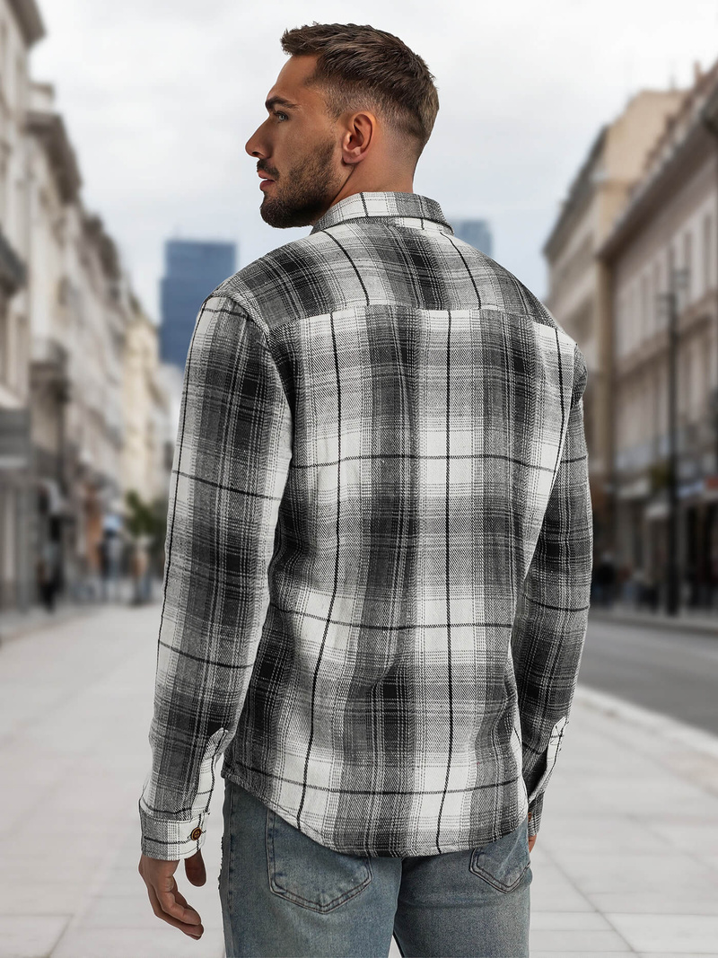 Muška košulja crno-bijela OZONEE NB/MC728N/4