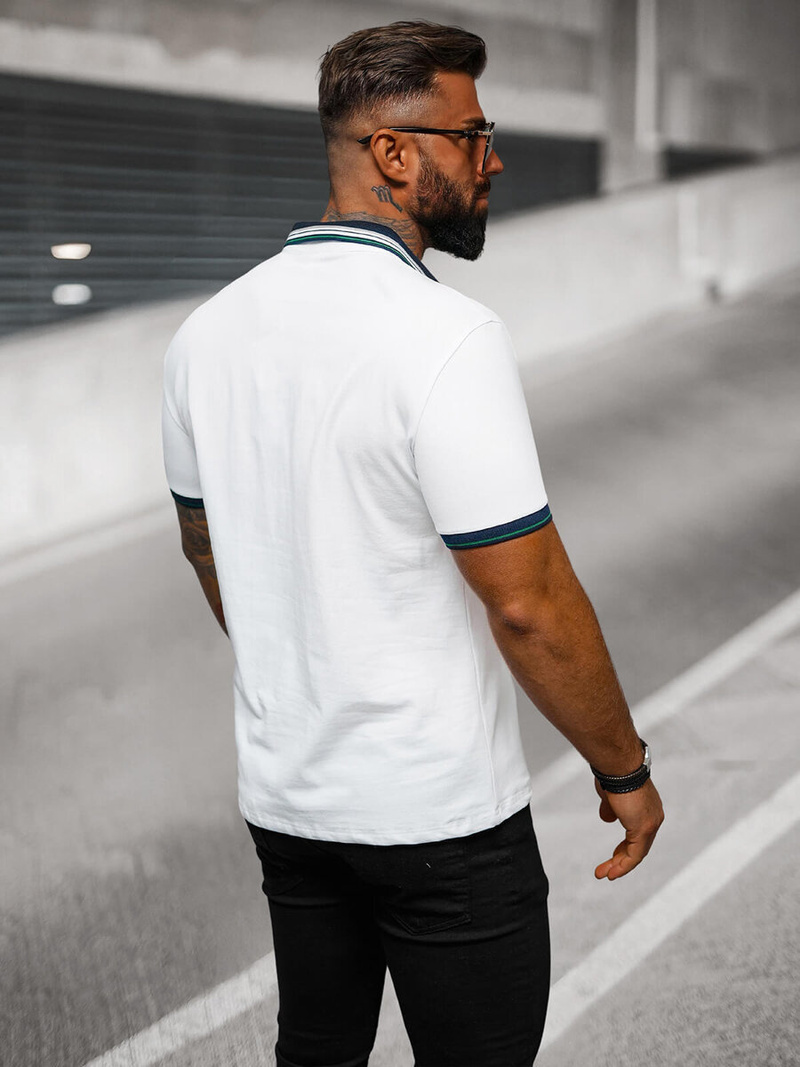 Muška polo majica bijela OZONEE O/DA729