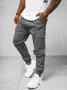 Muške chino jogger hlače sive OZONEE O/G3014Z