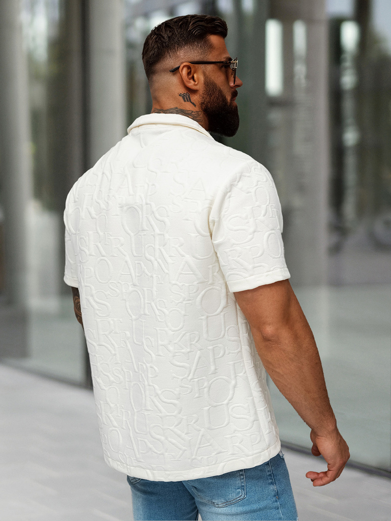 Muška košulja kratkih rukava ecru OZONEE O/B2256