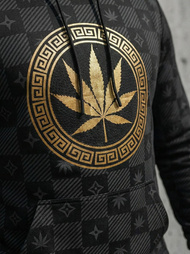 Muška dukserica s kapuljačom crna OZONEE O/B265Z