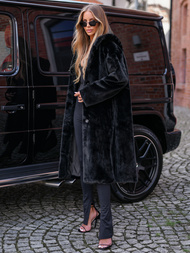 Ženska zimska jakna od krzna crna OZONEE JS/11Z8250