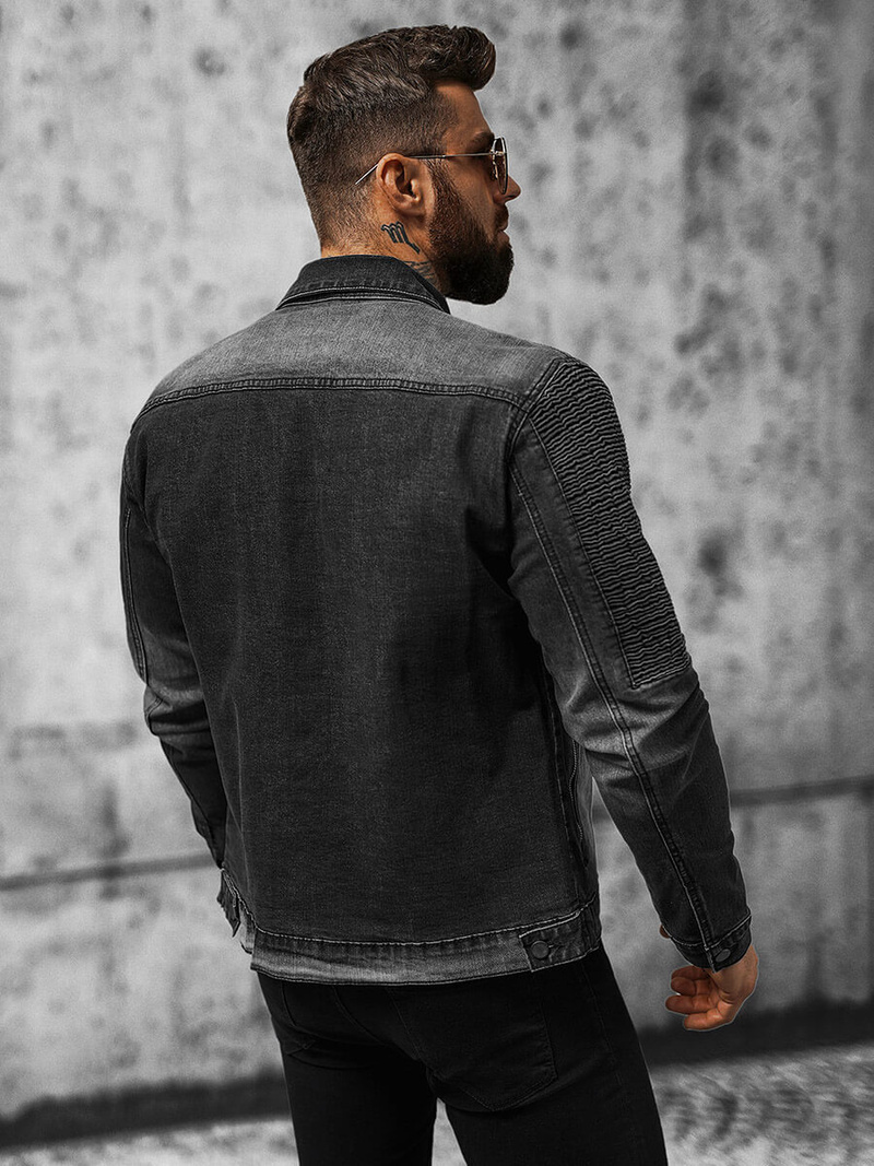 Muška traper jakna crna OZONEE NB/MJ521N