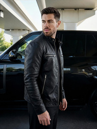 Muška kožna jakna crna OZONEE JS/11Z8066