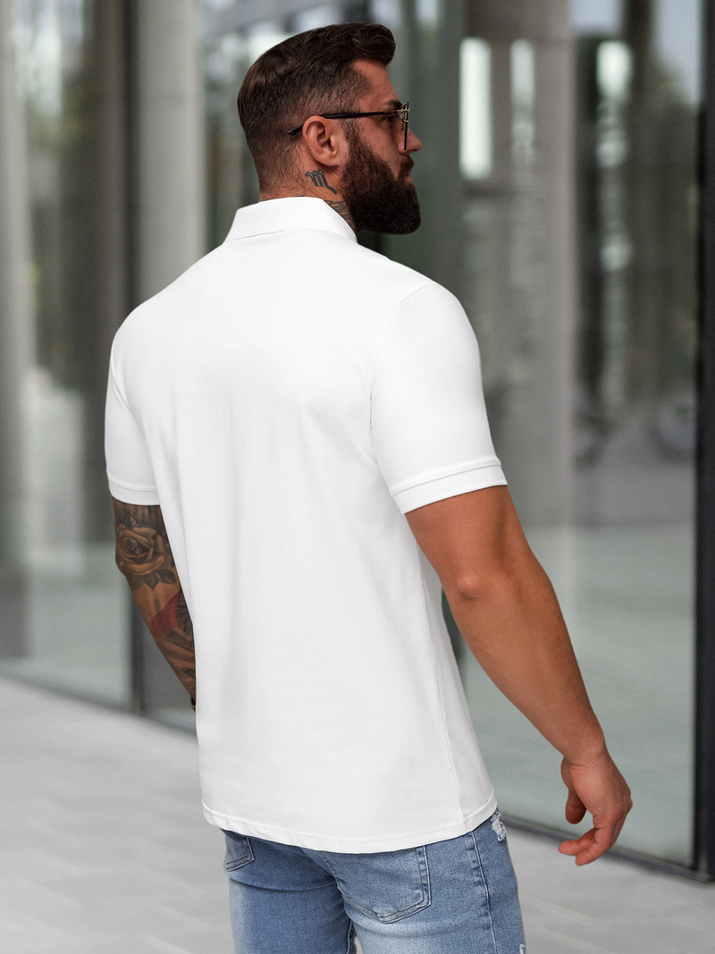 Muška polo majica bijela OZONEE NB/MT3121