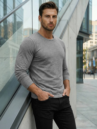 Muška majica dugi rukav grafitna OZONEE JS/2088Z