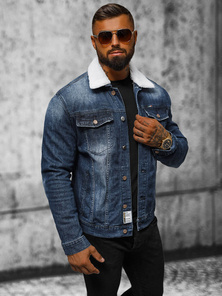 Muška traper jakna šerpa tamnoplava OZONEE NB/MJ516BSZ