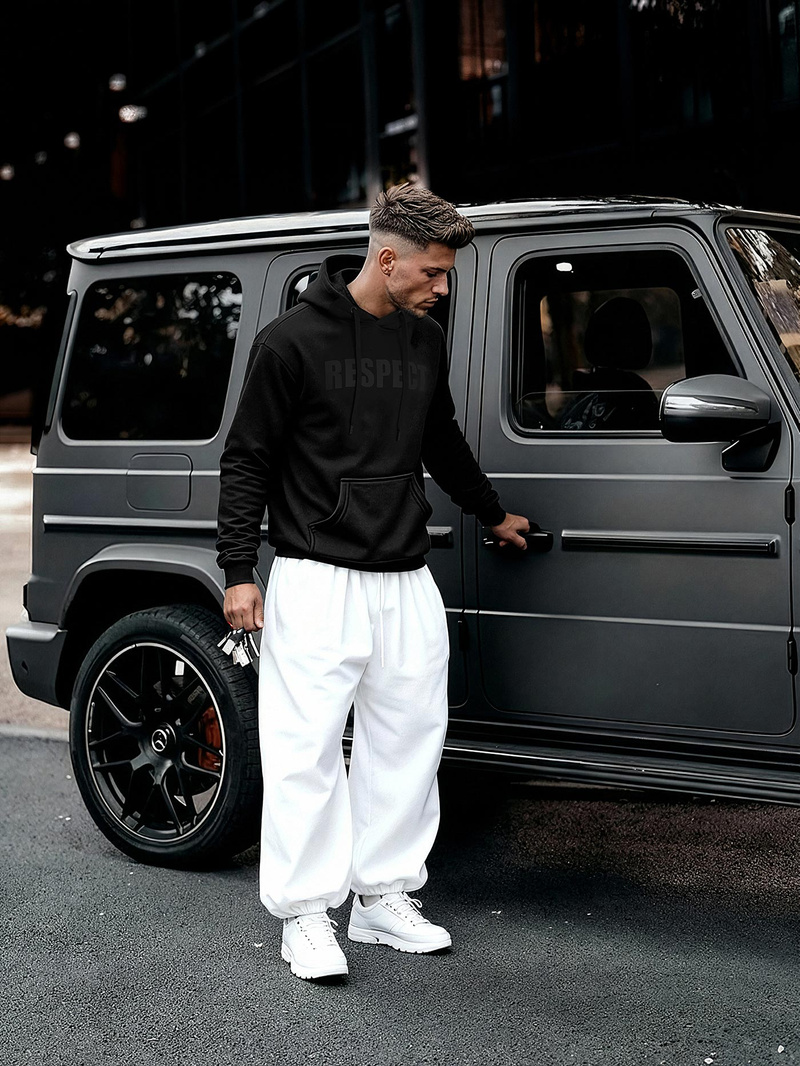 Muška dukserica s kapuljačom crna OZONEE JS/8B1968/3