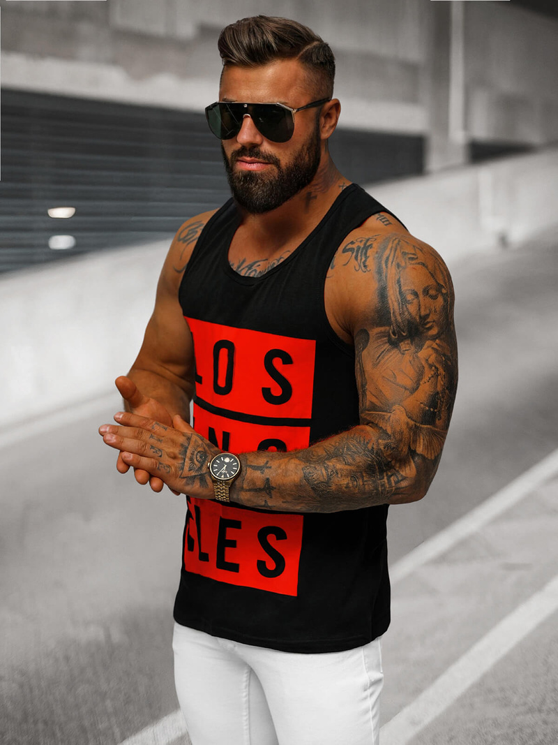 Muška majica bez rukava crna OZONEE O/T105/3