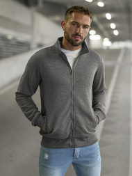 Muška dukserica s patentom tamnosiva OZONEE JS/2002Z