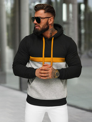 Muška dukserica s kapuljačom crna OZONEE JS/8B1319/3