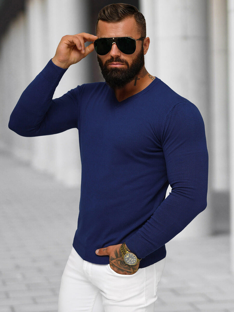 Muški Džemper Tamnoplavi OZONEE NB/MMB601/5Z