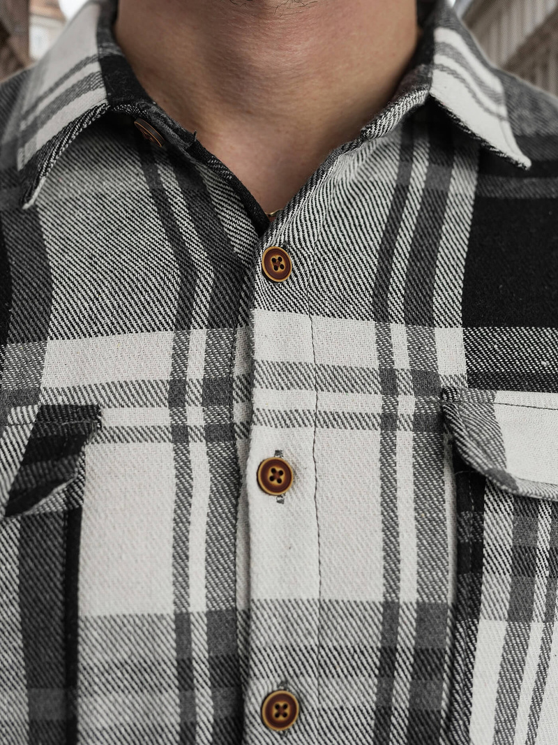 Muška košulja crno-bijela OZONEE NB/MC728N/3Z