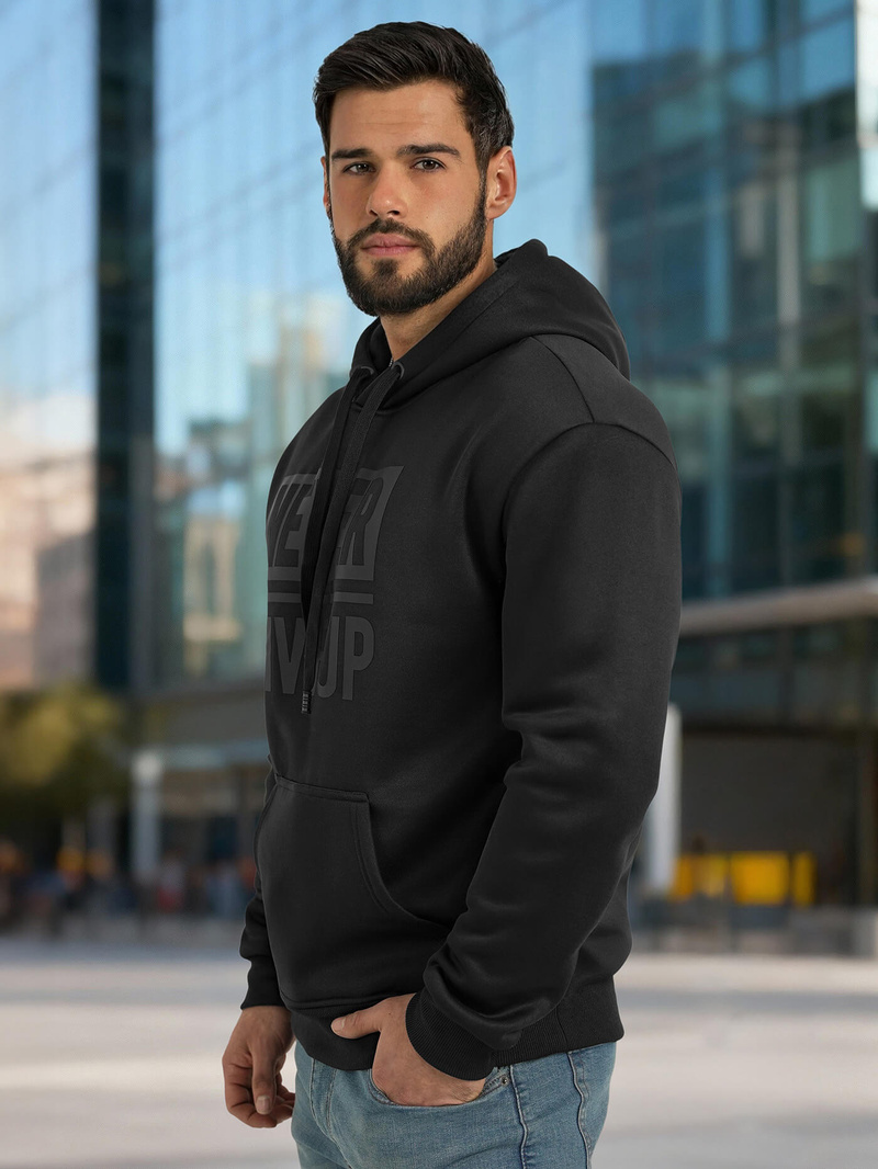 Muška dukserica s kapuljačom crna OZONEE JS/8B1983/3