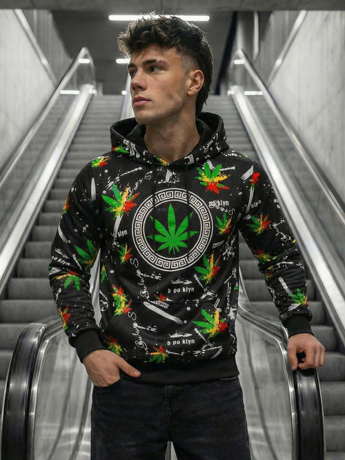 Muška dukserica s kapuljačom crna OZONEE O/B269Z