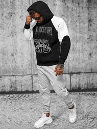 Dukserica s kapuljačom crna OZONEE O/SWE23037