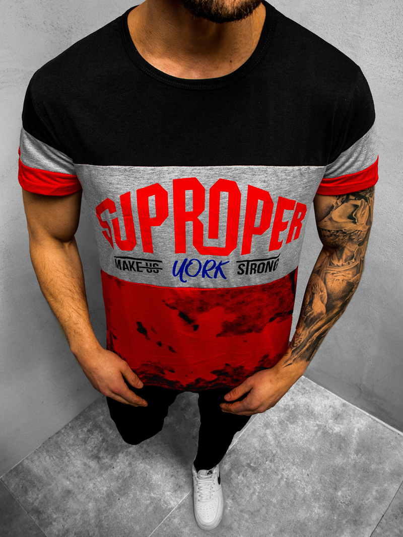 Muška majica Crna OZONEE JS/KS1974Z