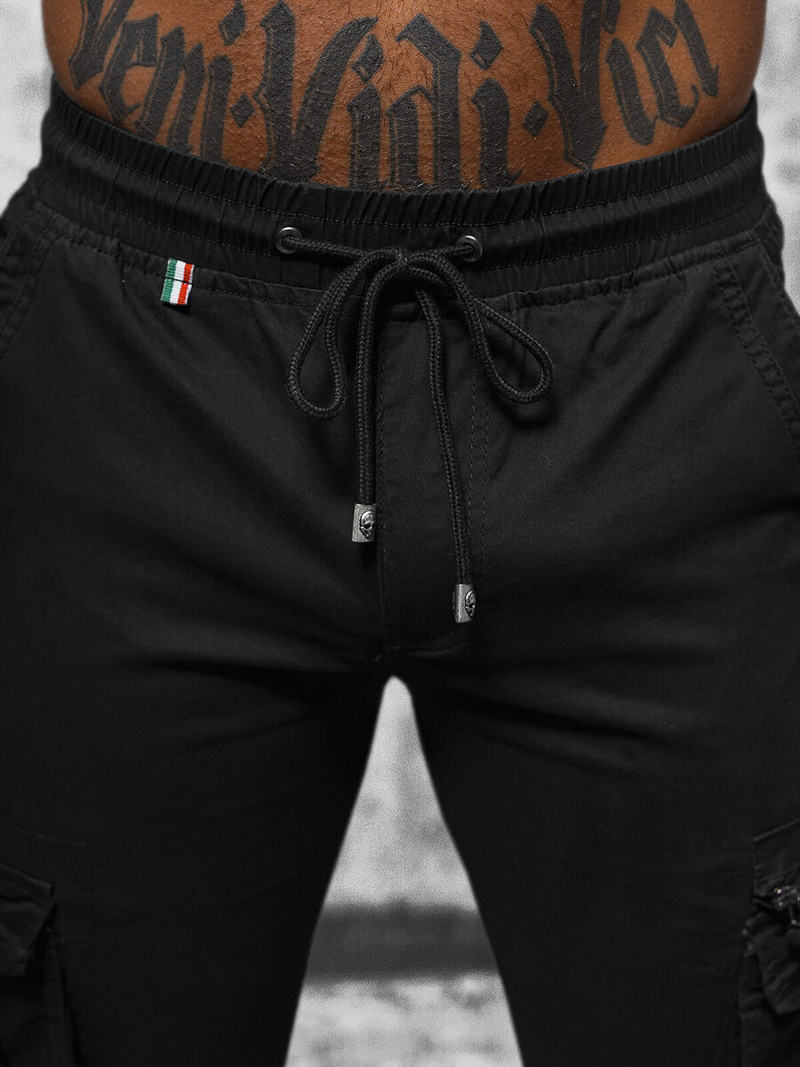 Muške chino jogger hlače crne OZONEE NB/MP0201N