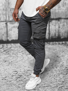 Muške chino jogger hlače grafitne OZONEE NB/MP0201GS
