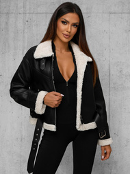 Ženska Kožna Jakna Crna OZONEE O/81331Z
