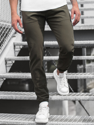 Muške chino jogger hlače Kaki OZONEE JB/JP1145/17