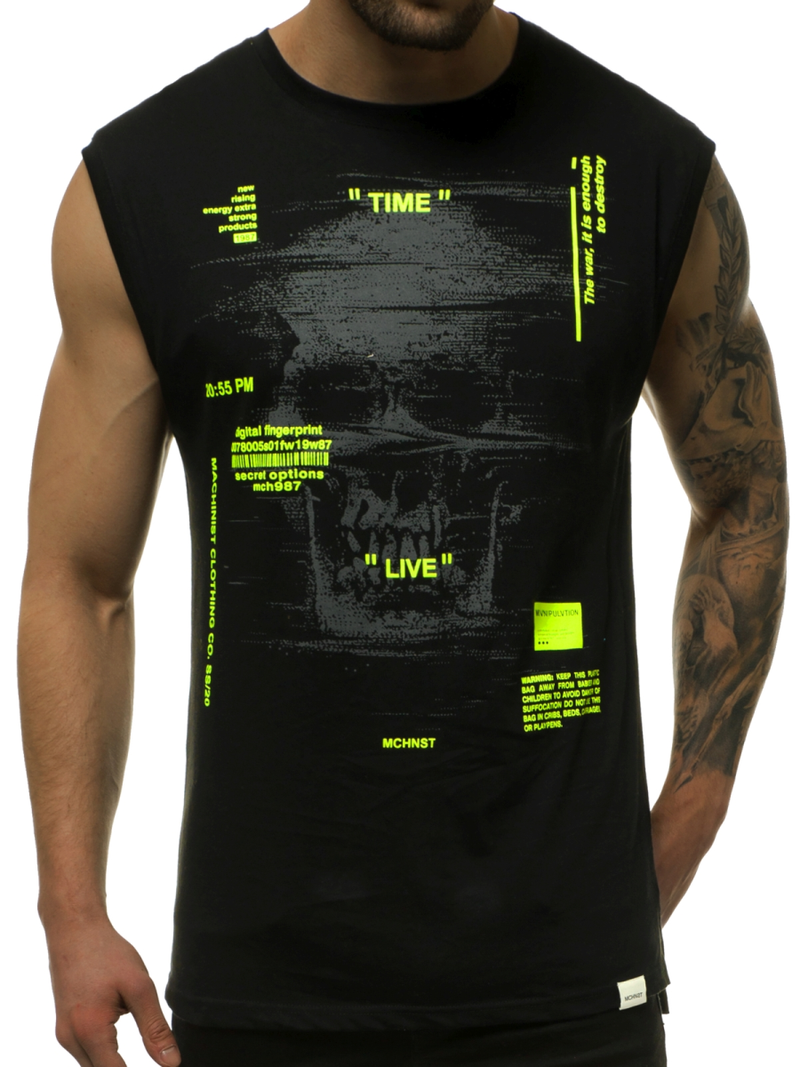 Muška majica bez rukava crno-žuta OZONEE MACH/M1212