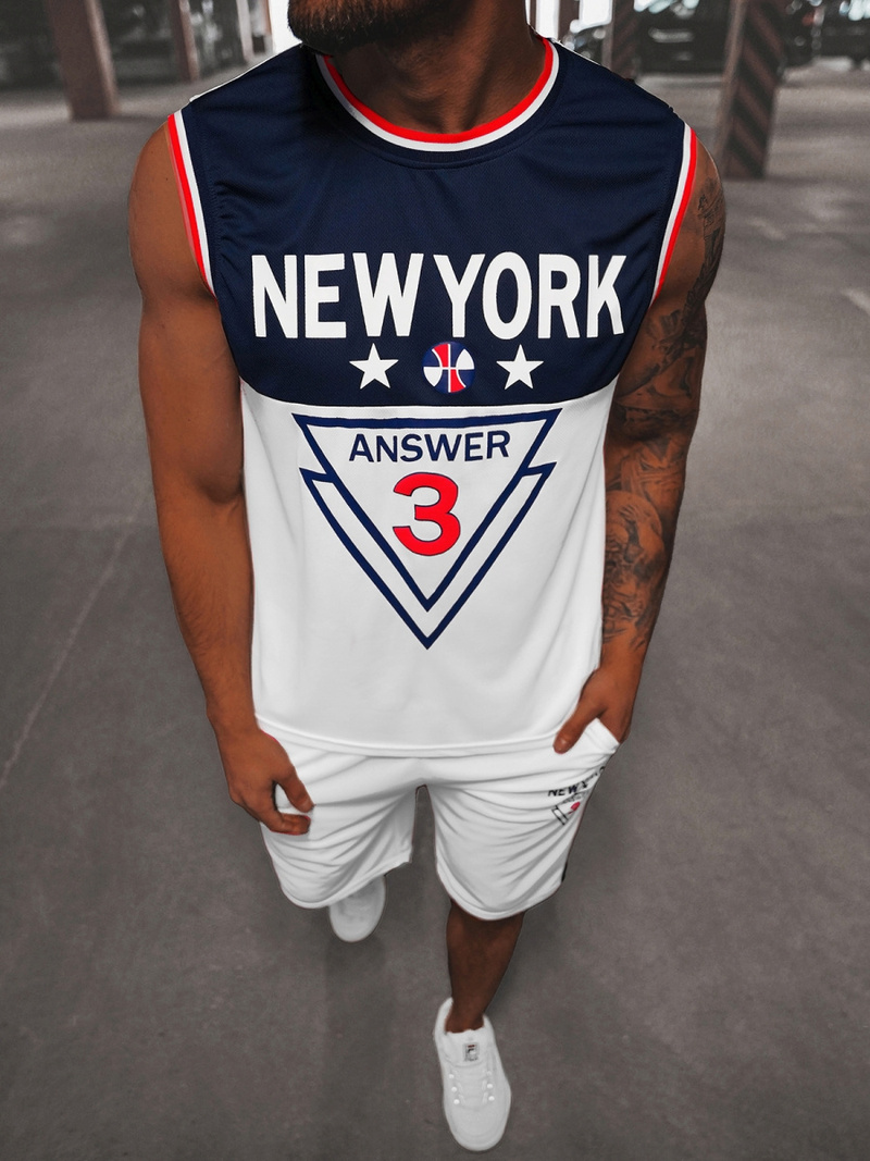 Muški sportski komplet bijeli OZONEE JS/68C10169Z