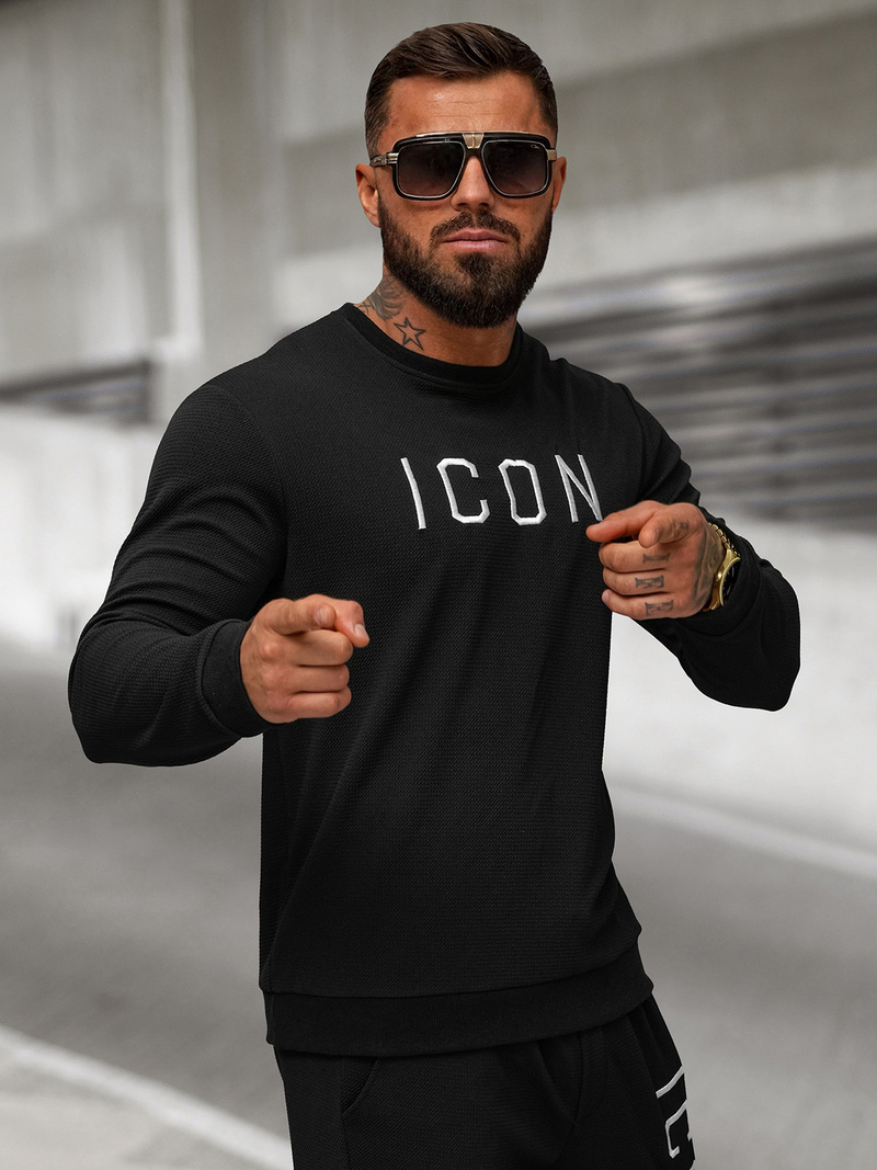 Muška Dukserica Crna OZONEE O/D7394