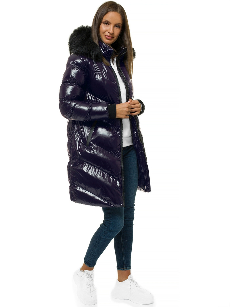 Ženska zimska jakna tamno ljubičasta OZONEE JS/M23069/4