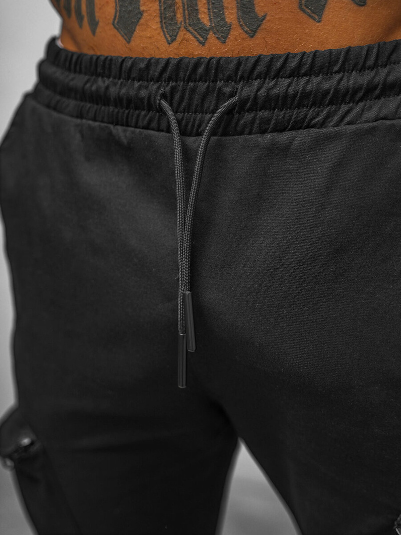 Muške chino jogger hlače crne OZONEE O/475