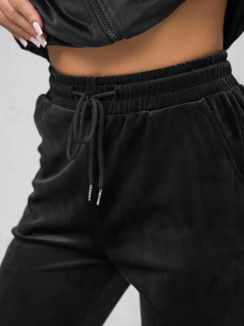 Ženski trenirka od velura crna OZONEE JS/35C1610/3