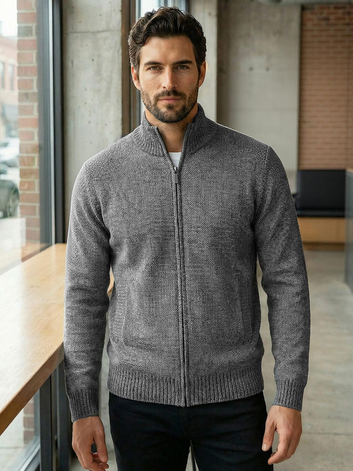 Muški Džemper Grafitni OZONEE JS/59B3611/5