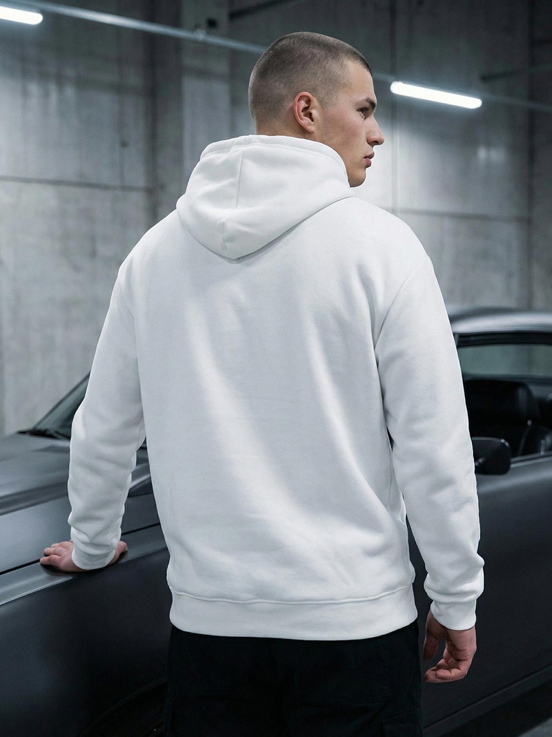 Muška dukserica s kapuljačom bijela OZONEE JS/65B3907/1Z