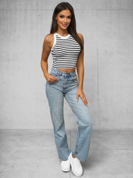 Ženska majica bez rukava bijelo/crna OZONEE O/JK6557