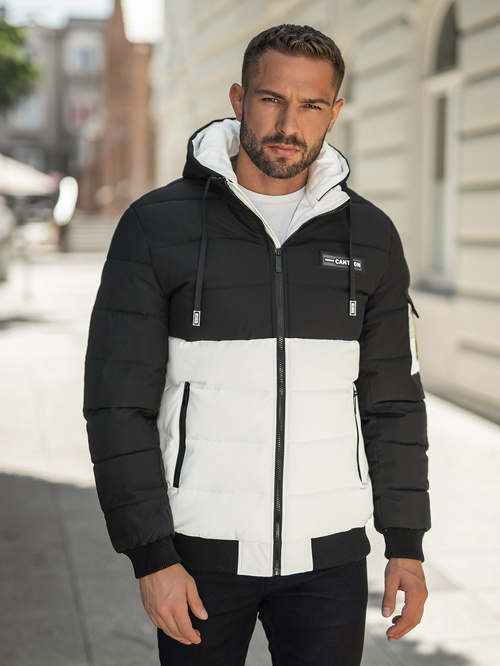 Muška parka jakna Crno-Bijela OZONEE JS/31M5083/281