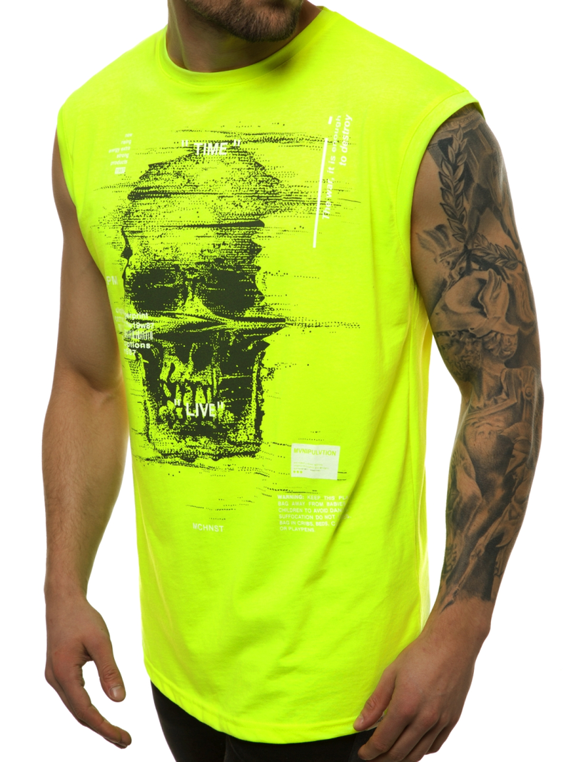 Muška majica bez rukava žuto-neon OZONEE MACH/M1212