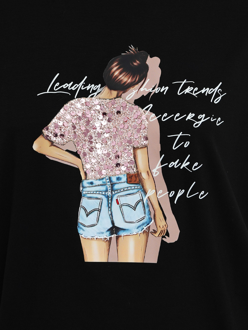 Ženska majica crna OZONEE JS/95T2573/3