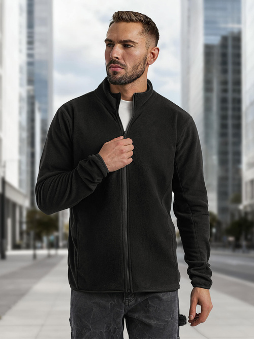 Muška dukserica s patentom crna OZONEE JS/HH016/3