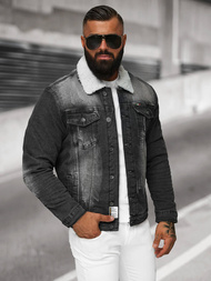 Muška traper jakna šerpa crna OZONEE NB/MJ513N