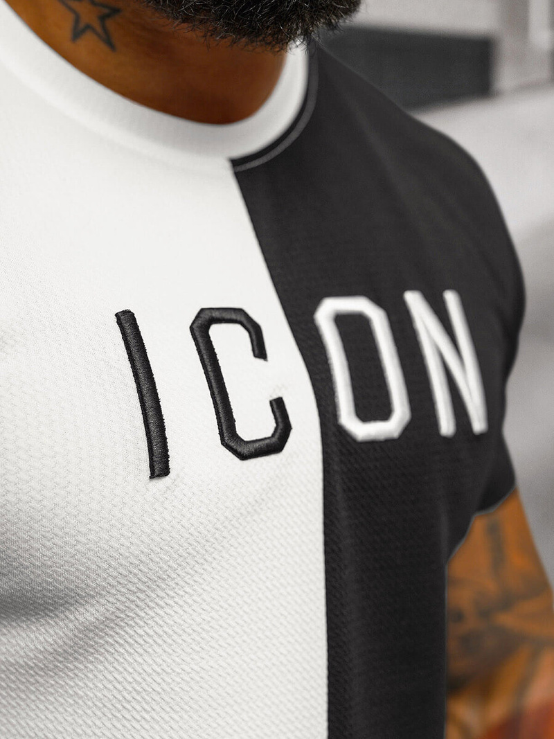 Muška majica bijelo-crni OZONEE O/7776T